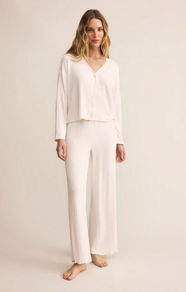 Mara Silky Rib Cardigan - Vanilla Ice