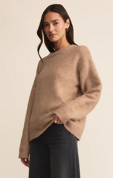 Snowed In Sweater - Heathered Camel