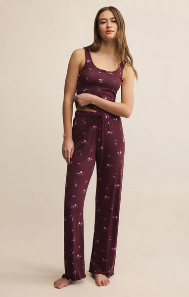 Shania Ditsy Tank - Merlot