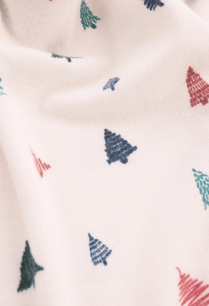 Alpine Tree Brushed Knit Top - White