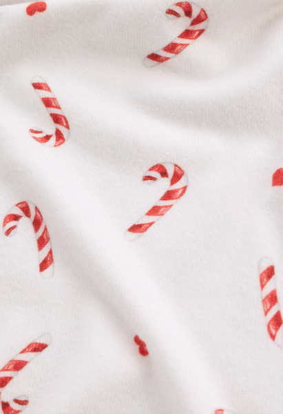 Cozy Candy Cane Top - White