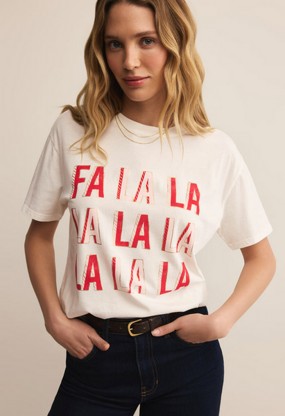 Falalala Boyfriend Tee - Sea Salt