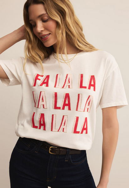 Falalala Boyfriend Tee - Sea Salt