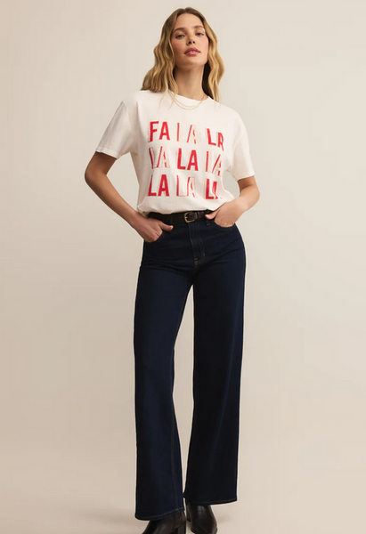 Falalala Boyfriend Tee - Sea Salt