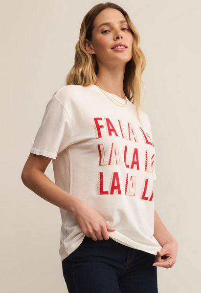 Falalala Boyfriend Tee - Sea Salt