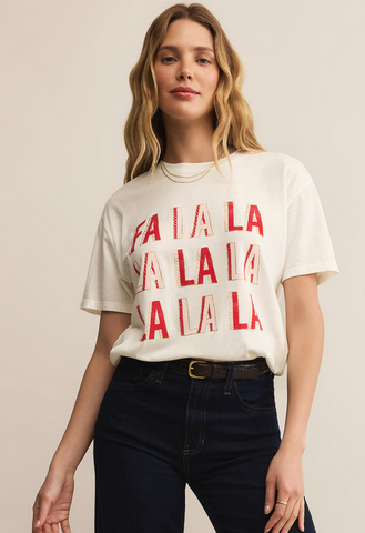 Falalala Boyfriend Tee - Sea Salt