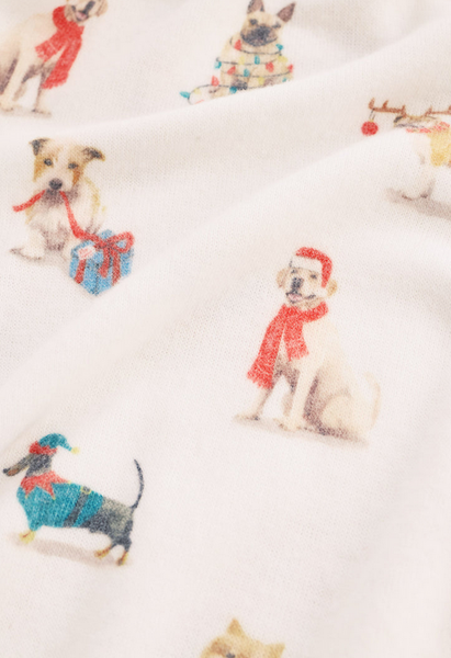 Cozy Up Pup Long Sleeve Top - White