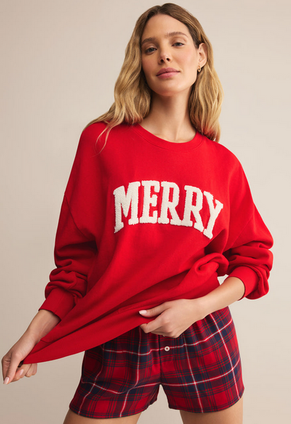 Very Merry Sunday Sweatshirt - Festive Red