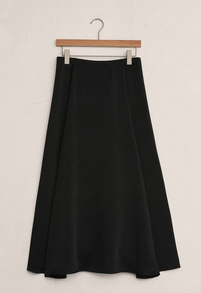 Northpointe Satin Midi Skirt - Black