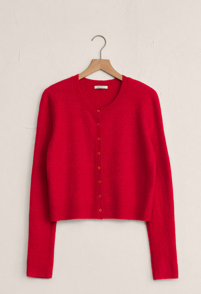 Medina Cozy Cardigan - Festive Red