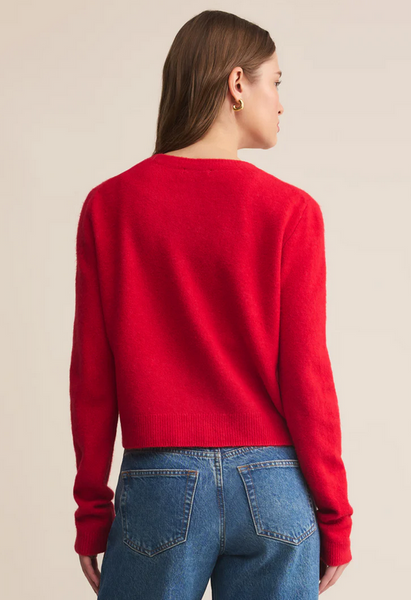Medina Cozy Cardigan - Festive Red