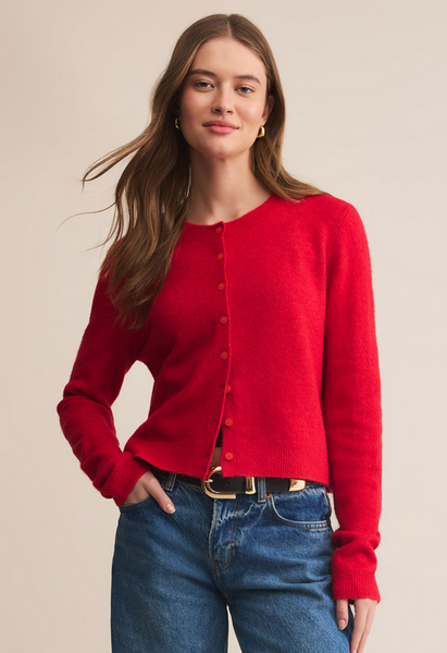 Medina Cozy Cardigan - Festive Red