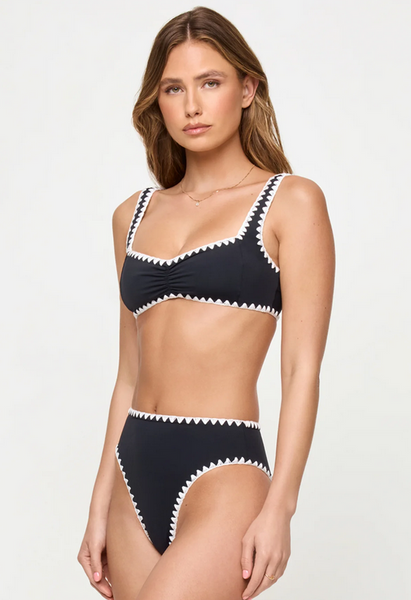 Effie Bikini Top - Black-Cream