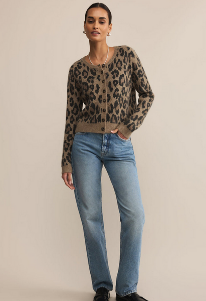 Outlook Leopard Cardigan - Desert Tan