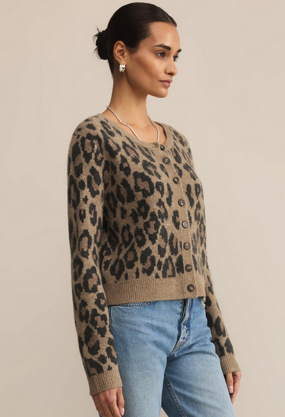 Outlook Leopard Cardigan - Desert Tan