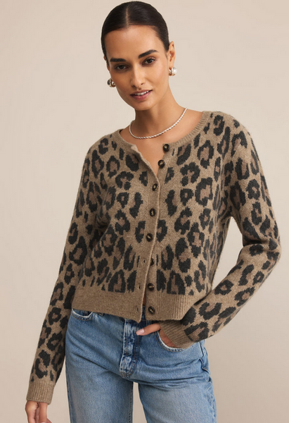 Outlook Leopard Cardigan - Desert Tan