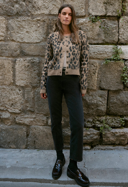 Outlook Leopard Cardigan - Desert Tan