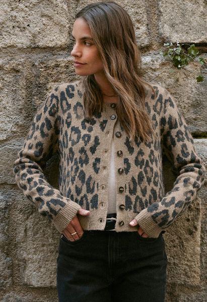 Outlook Leopard Cardigan - Desert Tan