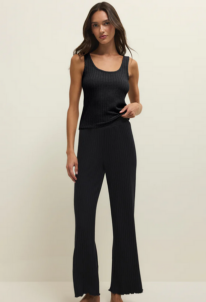 Double Scoop Silky Rib Tank - Black Sand