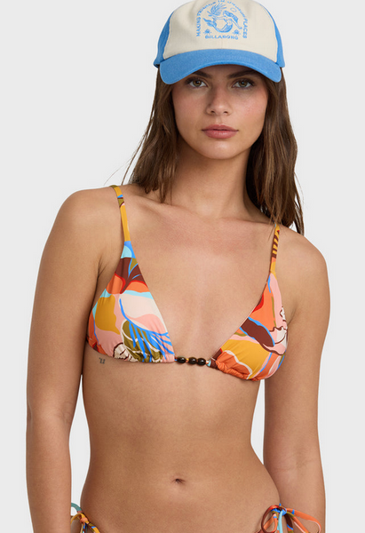 Lei Daze Tall Slide Triangle Bikini Top - Multi
