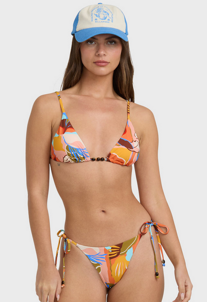 Lei Daze Tall Slide Triangle Bikini Top - Multi