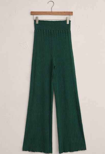 Dawn Smocked Silky Rib Pant - Mistletoe