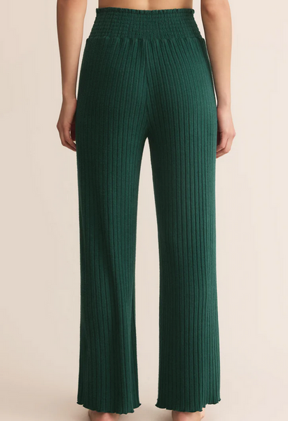Dawn Smocked Silky Rib Pant - Mistletoe