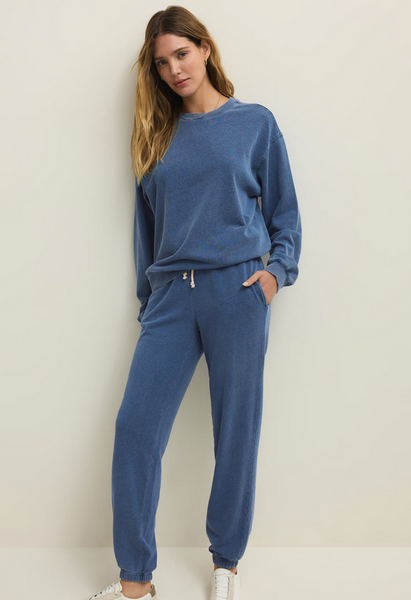 Boyfriend Denim Sweatshirt - Calypso Blue Indigo