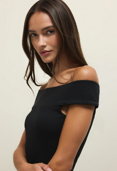 Second Skin Off Shoulder Top - Black