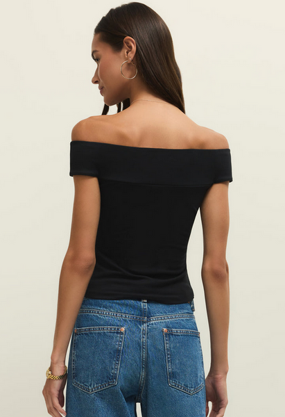 Second Skin Off Shoulder Top - Black