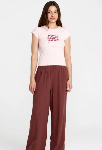 Ribbed Slim Tee - Hazey Pink