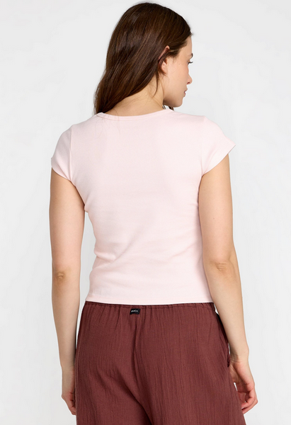 Ribbed Slim Tee - Hazey Pink