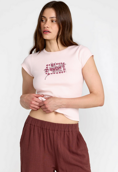 Ribbed Slim Tee - Hazey Pink