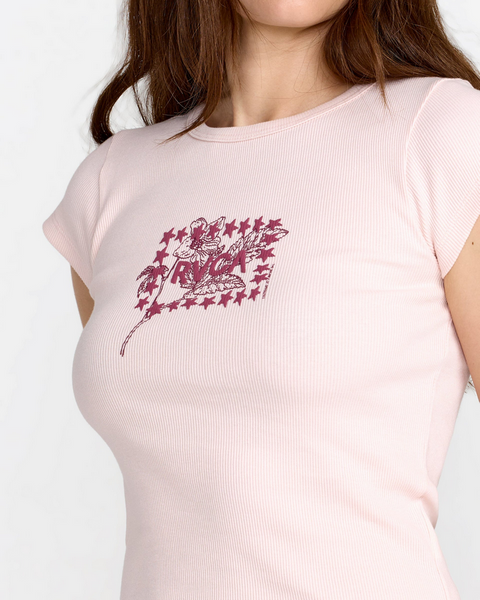 Ribbed Slim Tee - Hazey Pink