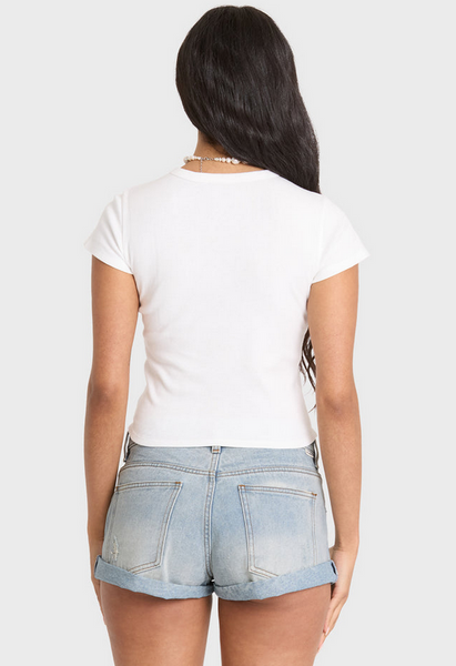 Get Low Denim Shorts - Light Wash Destroy