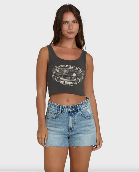 All Day Paradise Tank Top - Off Black