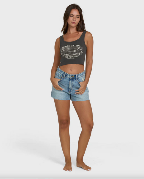 All Day Paradise Tank Top - Off Black