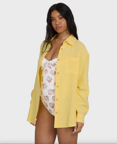 Wanderer Solid Long Sleeve Woven Shirt - Sundress