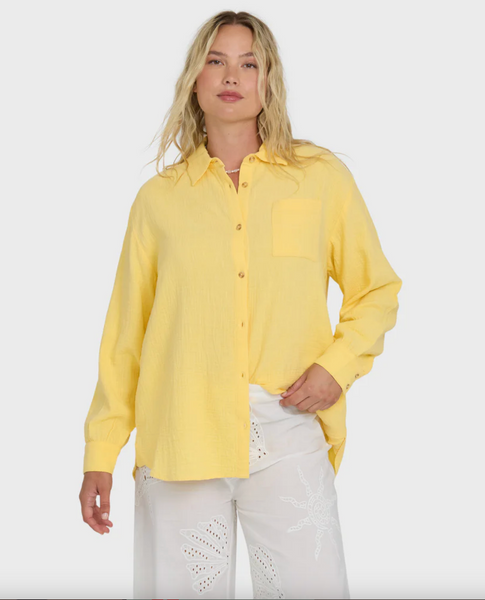 Wanderer Solid Long Sleeve Woven Shirt - Sundress