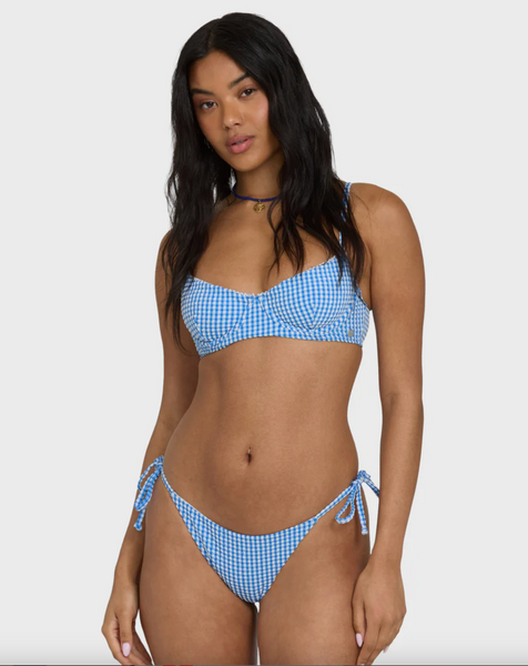Mini Wave Check Helena Underwire Bikini Top - True Blue