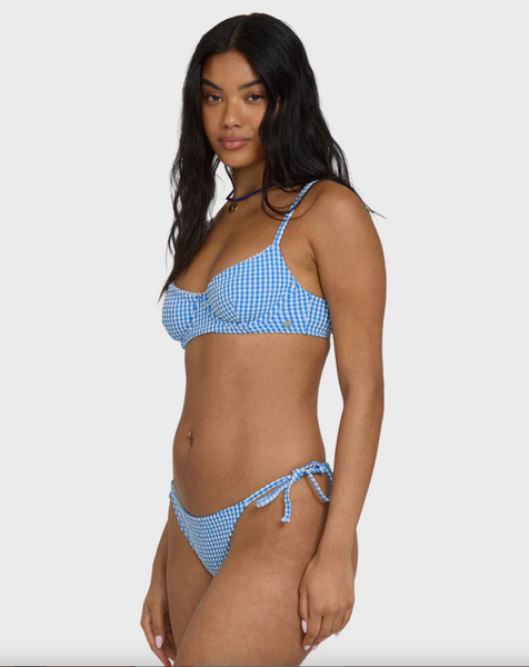 Mini Wave Check Helena Underwire Bikini Top - True Blue