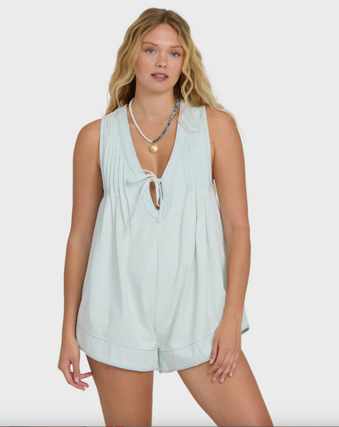 June Saltwashed Romper - Clearwater
