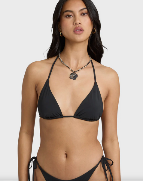 Sol Searcher Remi Triangle Bikini Top - Black Pebble