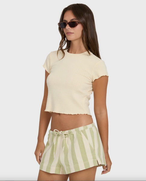 Shelly Short Sleeve Knit T-Shirt- Dove