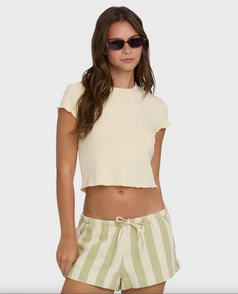 Shelly Short Sleeve Knit T-Shirt- Dove