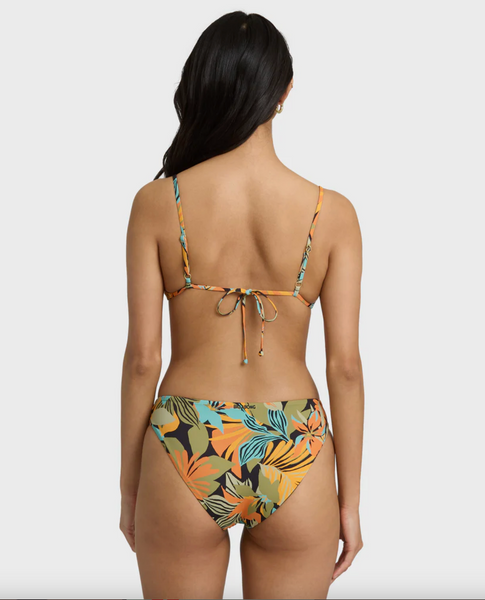 Des Tropiques Lowrider Full Bikini Bottom - Black Multi
