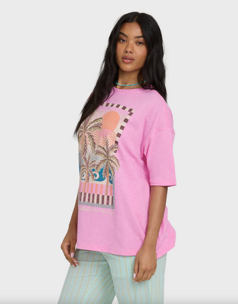 Feel The Heat Short Sleeve Knit T-Shirt - Party Pink