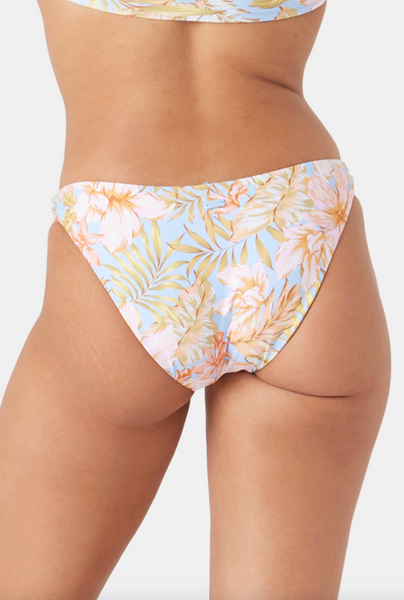 Tropical Hipster Lace Side Full Bikini Bottom - Blue Multi