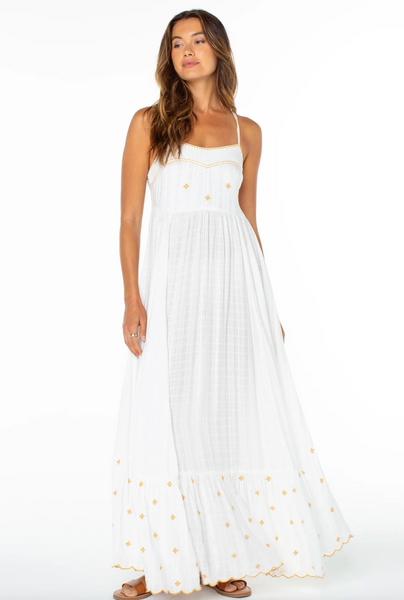 Sunburst Maxi Dress - Cloud Dancer Solid
