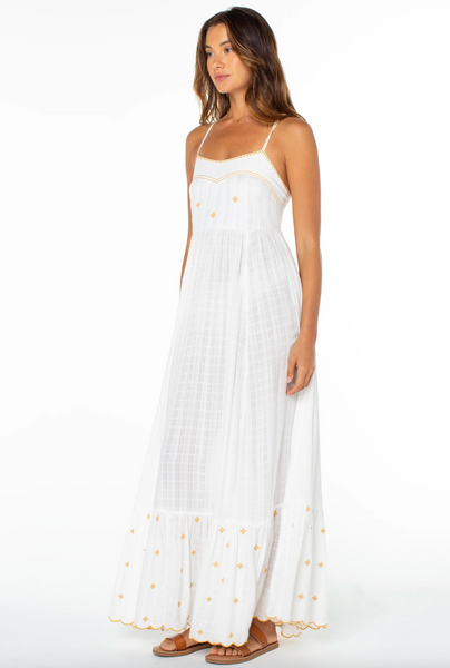 Sunburst Maxi Dress - Cloud Dancer Solid